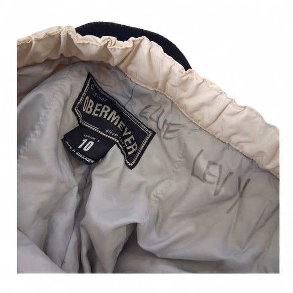 Vintage Obermeyer Juniors Snowpants Size 10 - beige & black - Picture 8 of 12